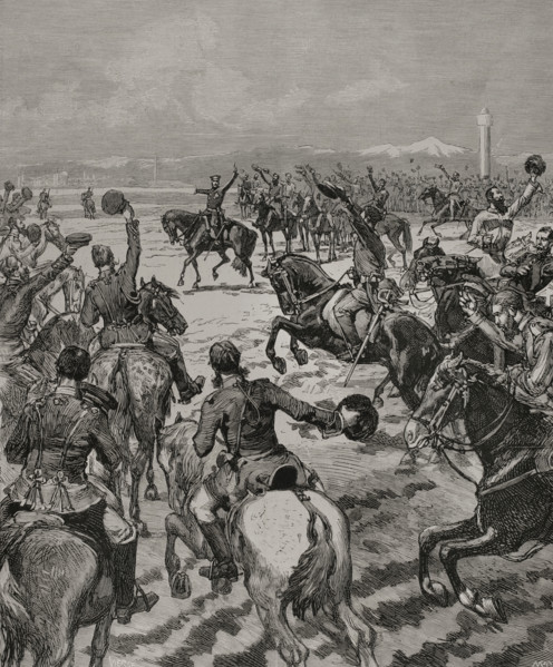 Russo-Turkish War (1877-1878): Treaty of San Stefano, 1878. Grand Duke Nicholas..., March 3, 1878. Creator: Daniel Urrabieta Vierge.