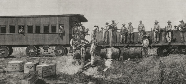Cuban War of Independence: Distribution of rations, Cuba, 1898.  Creator: Unknown.