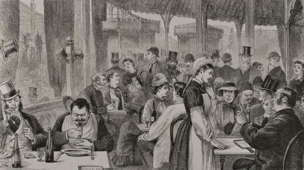 Interior of the "Bouillon Duval", in the Trocadero Park, Paris Exposition, 1878. Creator: Unknown.