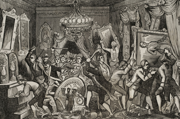 Mutiny of Aranjuez (17-19 March 1808): break-in at the Prince of Peace's house, (1851).  Creator: Unknown.