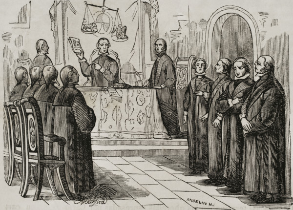 The conspiracy of El Escorial (1807): The El Escorial ruling, Spain, (1851).  Creator: Unknown.