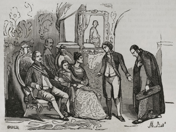 Juan Escóiquiz, canon of Saragossa, is appointed tutor to the Prince of Asturias, c1795, (1851).  Creator: Unknown.