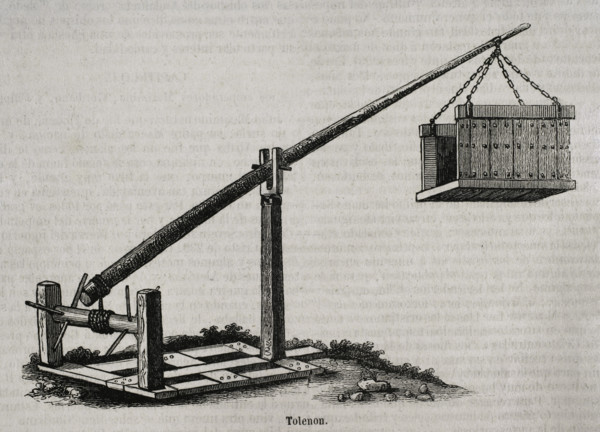 Tolenon - medieval military machinery, 1852.  Creator: Unknown.