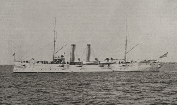 Spanish-American War: USS Montgomery (C-9) (1894-1918), Montgomery-class cruiser, US navy, 1898. Creator: Unknown.