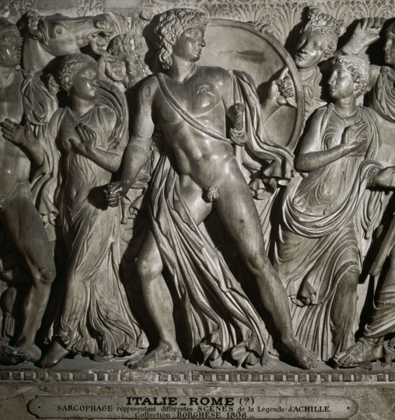Attic sarcophagus depicting Achilles in the Court of King Lycomedes, Greek, c240 (2008).  Creator: Unknown.