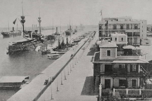 The squadron of Admiral Manuel de la Cámara in Port-Said, 1898. Creator: Unknown.
