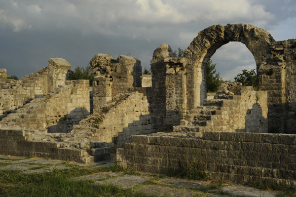 Partial view of the amphitheater ruins, ancient city of Salona, Solin, Croatia, 2018.  Creator: Unknown.