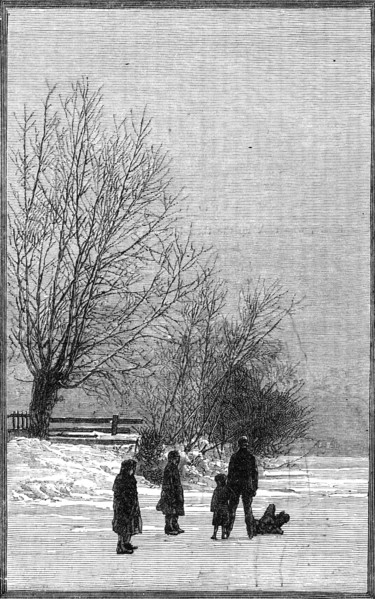 Scenes on the frozen Thames: near Teddington, 1881. Creator: Unknown.