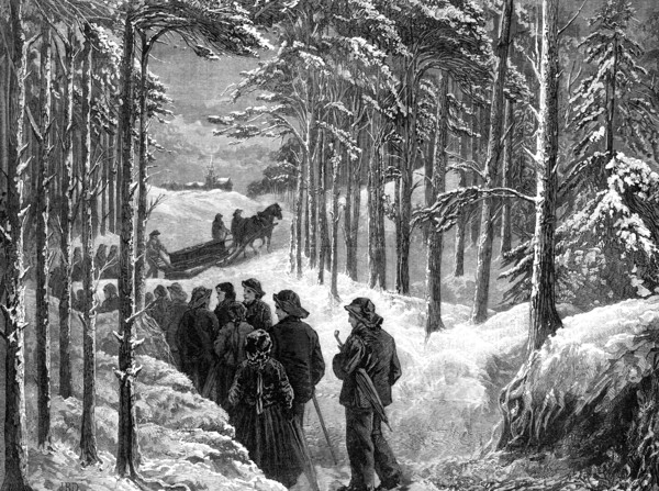 A funeral in Norway, 1881. Creator: Unknown.
