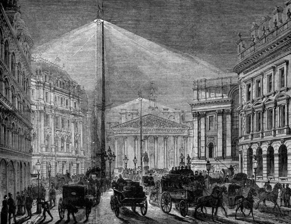 The Electric Light at the Mansion-House, 1881.  Creator: Unknown.