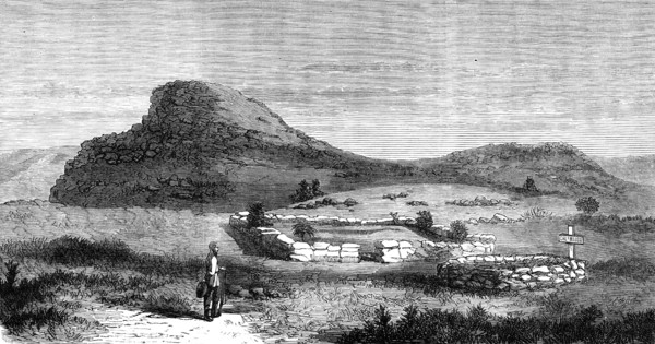 Summit of Majuba Hill,...graves of Captain Maude and soldiers killed in the fight of Feb. 27, 1881. Creator: Unknown.