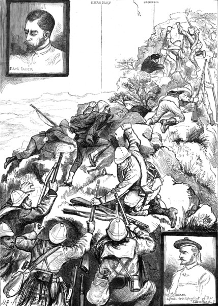 The Transvaal War: Sir George Colley's midnight ascent of Majuba Hill, February 26, 1881. Creator: Unknown.