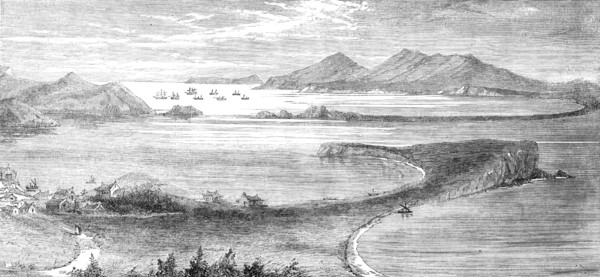 The China Cruising Squadron in Pallada Roads, Pasiette Bay, Russian Tartary, 1881. Creator: Charlton.