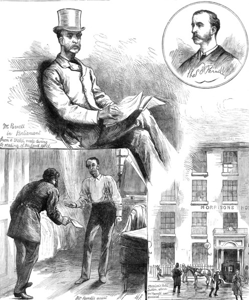 The arrest of Mr. C. S. Parnell, M.P., at Morrison's Hotel, Dublin, 1881. Creator: Unknown.