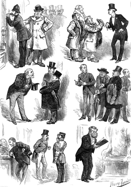 Sketches in the Lobby of the House of Commons, 1881. Creator: Unknown.