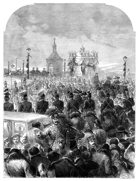 Funeral of the Emperor of Russia: removal of the body to the Church of St. Peter and St. Paul, 1881. Creator: Unknown.