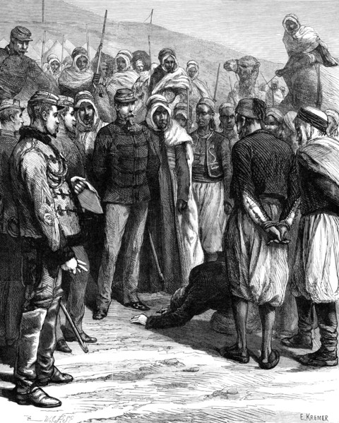 The French in Tunis: a military sentence of death, 1881. Creator: William James Palmer.