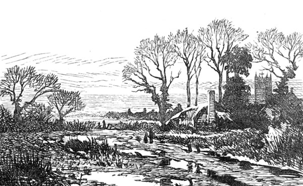 Sketch of a picture in the Royal Academy Exhibition: February Fill Dyke, B. W. Leader, 1881. Creator: Unknown.