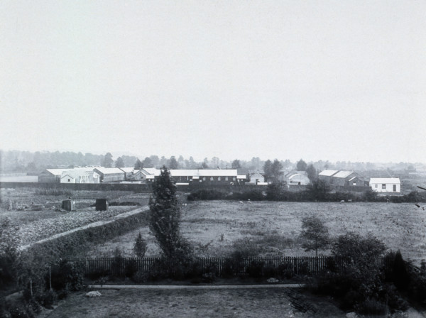 Gloucester smallpox epidemic, 1896: the isolation hospital seen from outside, 1896. Creator: HCF of Gloucester.