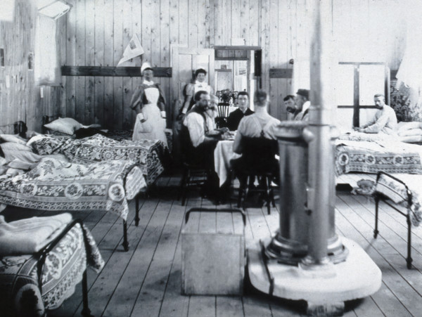 Gloucester smallpox epidemic, 1896: a ward in the isolation hospital, 1896. Creators: HCF of Gloucester, Unknown.