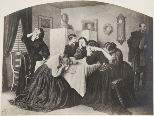 Mourning News, from the series "Polonia" by Artur Grottger, 19th century, (1905-1911).  Creator: Jan Czernecki.