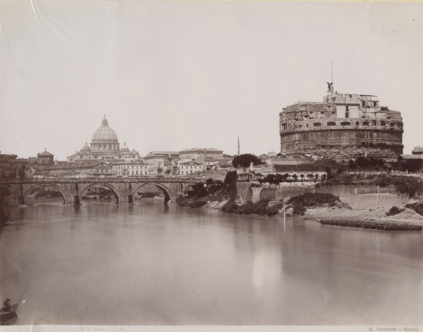 Tiber River - Castel Sant'Angelo, Rome, between 1880-1890. Creator: Giorgio Sommer.