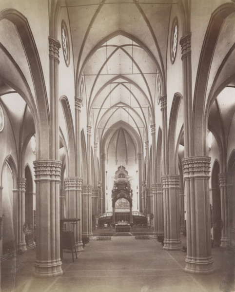 Interior of Basilica of San Petronio, Bologna, between 1880-1886. Creator: Giorgio Sommer.