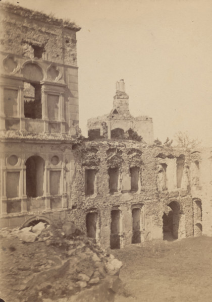 Fragment of ruins Krzyztopór Castle, Ujazd, around 1890. Creator: Unknown.