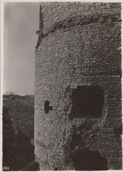 Castle - fragment of the lower parts of the cylindrical tower, Bedzin, 1924. Creator: A Karczewski.