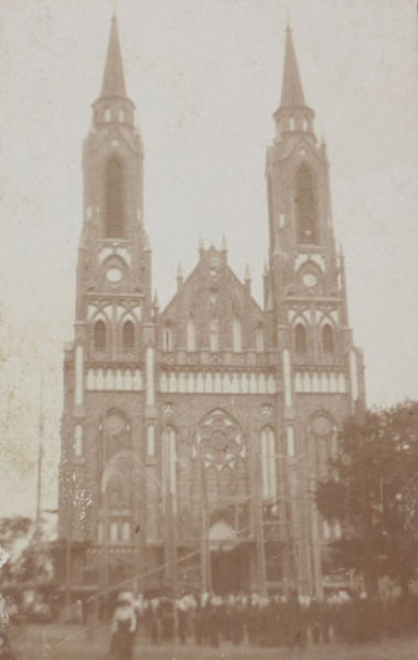 Western façade, Church of St John the Baptist, Sadowne, between 1900-1915. Creator: M Rutkowski.