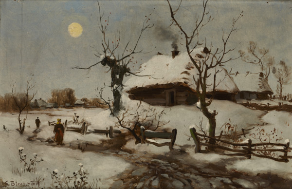 Cottages in Snow, c1890. Creator: Seweryn Bieszczad.