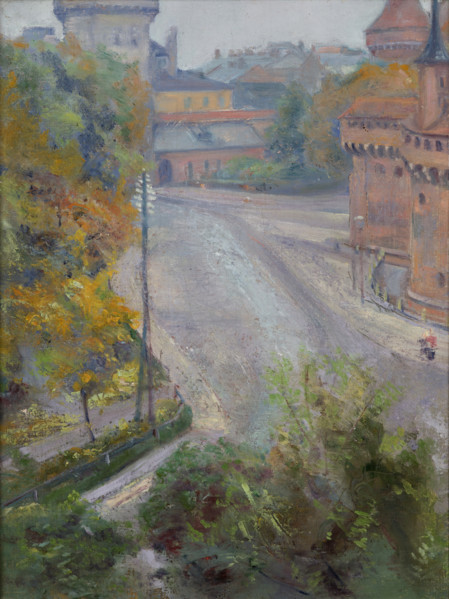 The Barbican and the Florianska Street-View from Zacisze Street, 1894. Creator: Stanislaw Wyspianski.