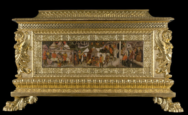 Scenes from the Story of Roman Lucretia-Front Panel of Cassone, c1410. Creator: Master of Charles of Durazzo.