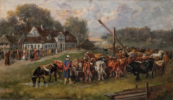 Cattle's Return, 1868. Creator: Jozef Brodowski.