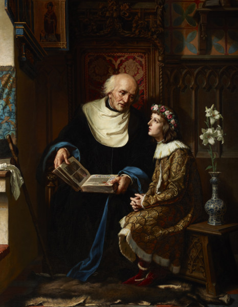 St Jan of Kety as a Teacher of St Casimir the Prince, 1890. Creator: Florian Cynk.