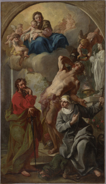 Madonna and Child with Saints Sebastian, Paul and Martha (Acceptance of Saint..., early 18th century Creator: Francesco Solimena.
