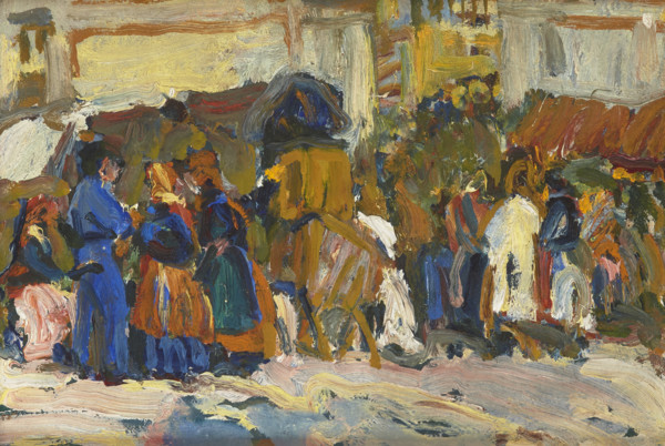 In Front of Saint George's in Lviv (Sketch), 1907. Creator: Fryderyk Pautsch.