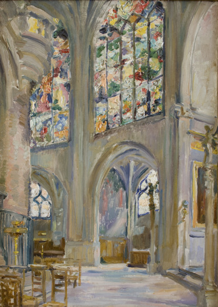 Interior of the Church of St. Etienne in Paris, 1864. Creator: Stanislaw Wyspianski.
