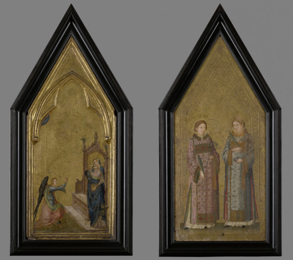 Small Altar-Annunciation (Obverse), Saints Lawrence and Stephen (Reverse), between 1310-1320. Creator: Master of the Saint George Codex.