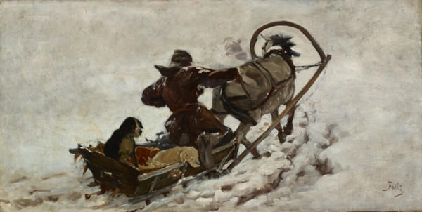 Dogs at a Hunt, c1886. Creator: Julian Falat.