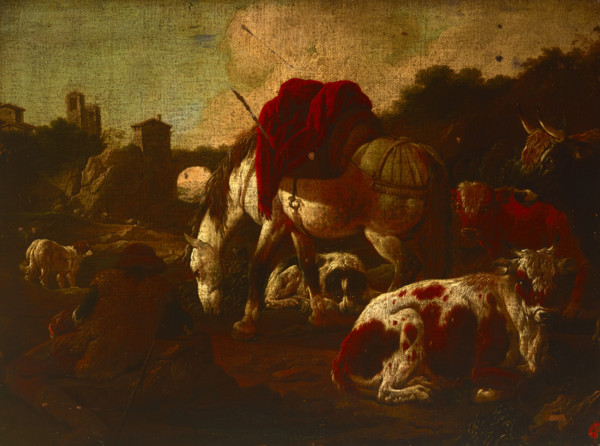 Saddled Horse and Cattle, 18th century. Creator: Unknown.