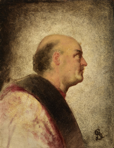 Venetian Dignitary-Copy of a fragment of the painting "The Fisherman Presenting the Ring..., 1864. Creator: Artur Grottger.