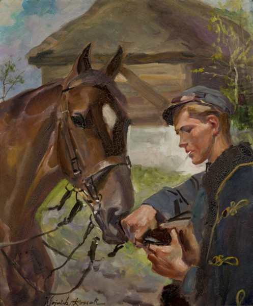 Uhlan at a Horse, between 1925-1930. Creator: Wojciech Kossak.