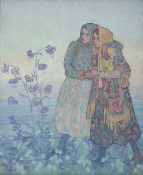 A Parade of Highland Women. Decorative Panel from the Bronislawa and Kazimierz Dluski..., 1909. Creator: Jan Rembowski.