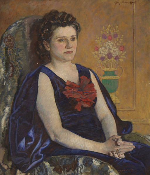 Portrait of Halina Zadeckka, between 1940-1945. Creator: Jozef Mehoffer.