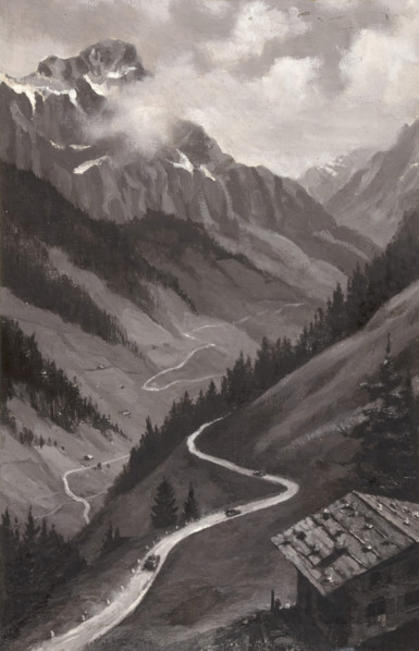 Mountain road, Army transport, between 1939 and 1946. Creators: Central Office of Information, Unknown.