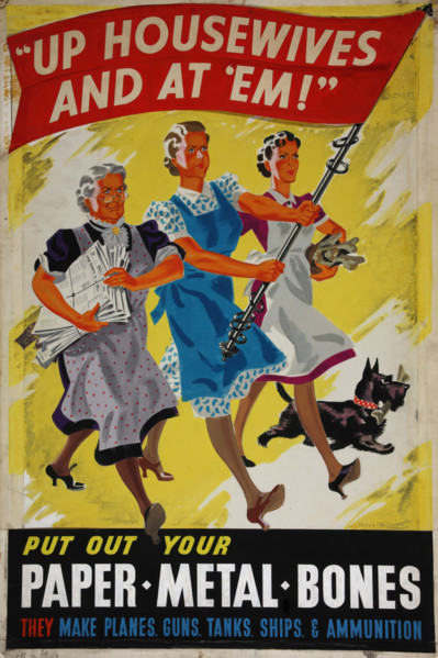 Up Housewives and at 'Em!, British poster, World War II, c1939-c1945. Creator: William Yates-Wilson.