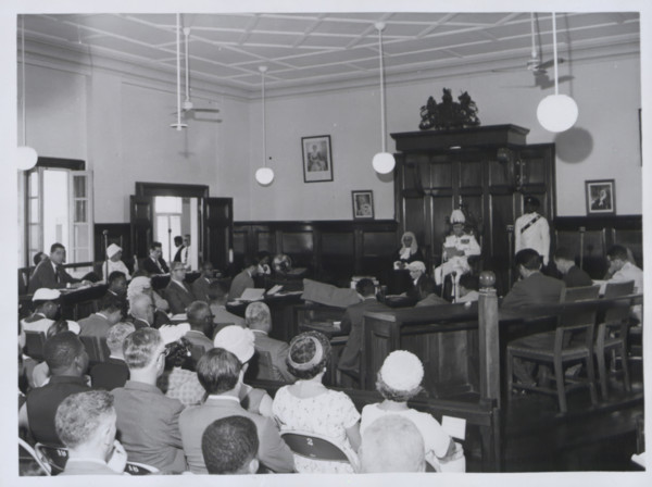 Sir Peter Stallard at the ceremony of opening of Parliament, Belize City, British Honduras, 1965. Creator: Unknown.