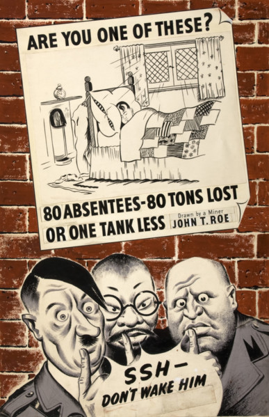 'Are you one of these? 80 Absentees - 80 tons lost or...', WWII poster, between 1939 and 1946. Creators: Central Office of Information, John T Roe.