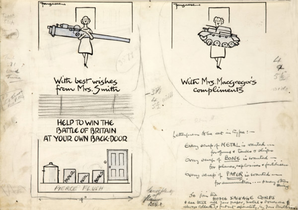 Salvage Appeal to join Home Salvage Corps World War II poster, between 1939 and 1946.  Creators: Central Office of Information, Cyril Kenneth Bird.